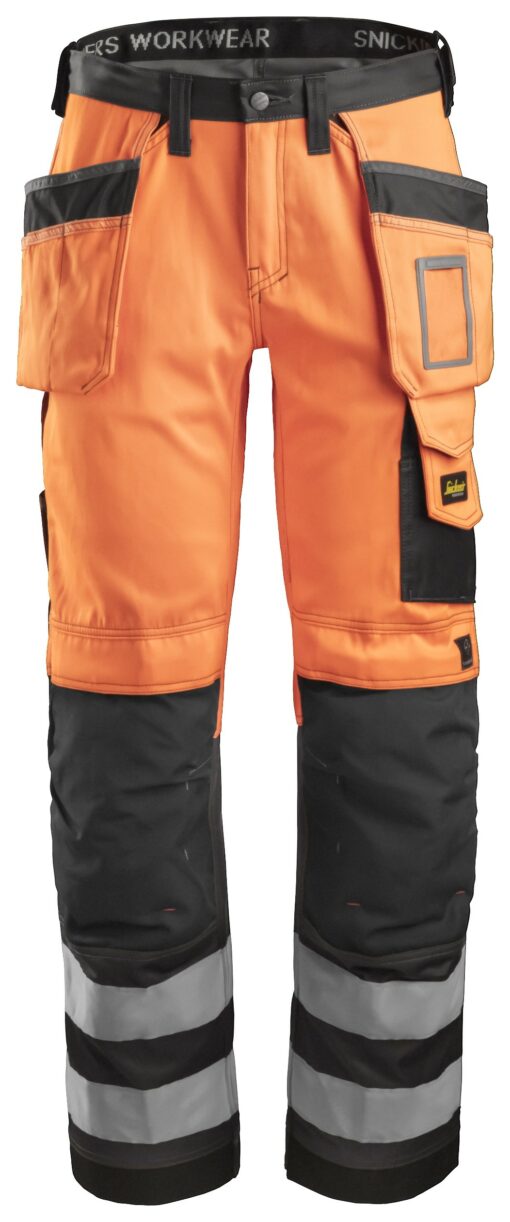 Snickers HV Trousers orange cl 2 3233
