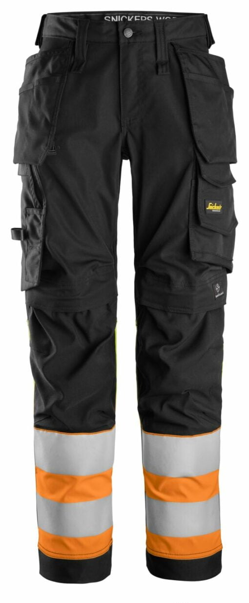 Snickers High-Vis Klasse 1 Dames Stretch Werkbroek met Holsterzakken 6734